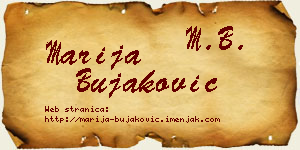 Marija Bujaković vizit kartica